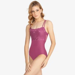 Acsa Stretch Lace Camisole Leotard