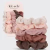 Assorted Textured Scrunchies 5pc Set Terracotta