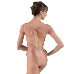 Ballet Rosa Bardot Cap Sleeve Keyhole Front V-Back Leotard