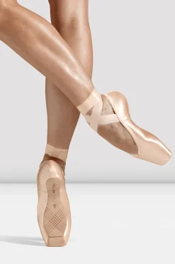 Bloch "Etu" Flex Suede Toe Pointe Shoes Pink Satin