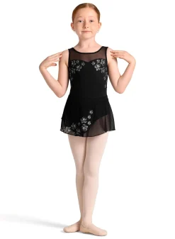 Bloch Girls Claire Mesh Wrap Floral Pull On Skirt