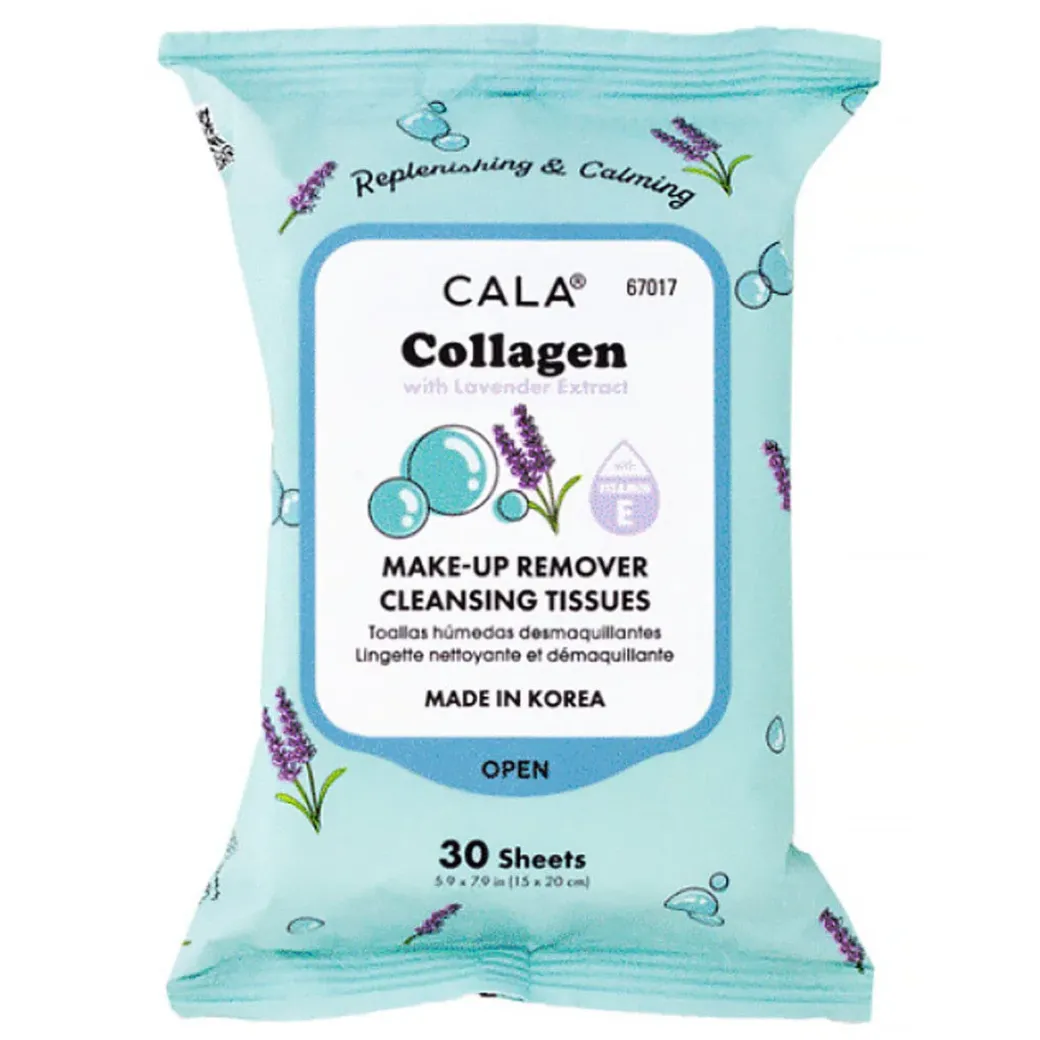 Cala Makeup Remover Wipes Tissue Cleanser Collagen