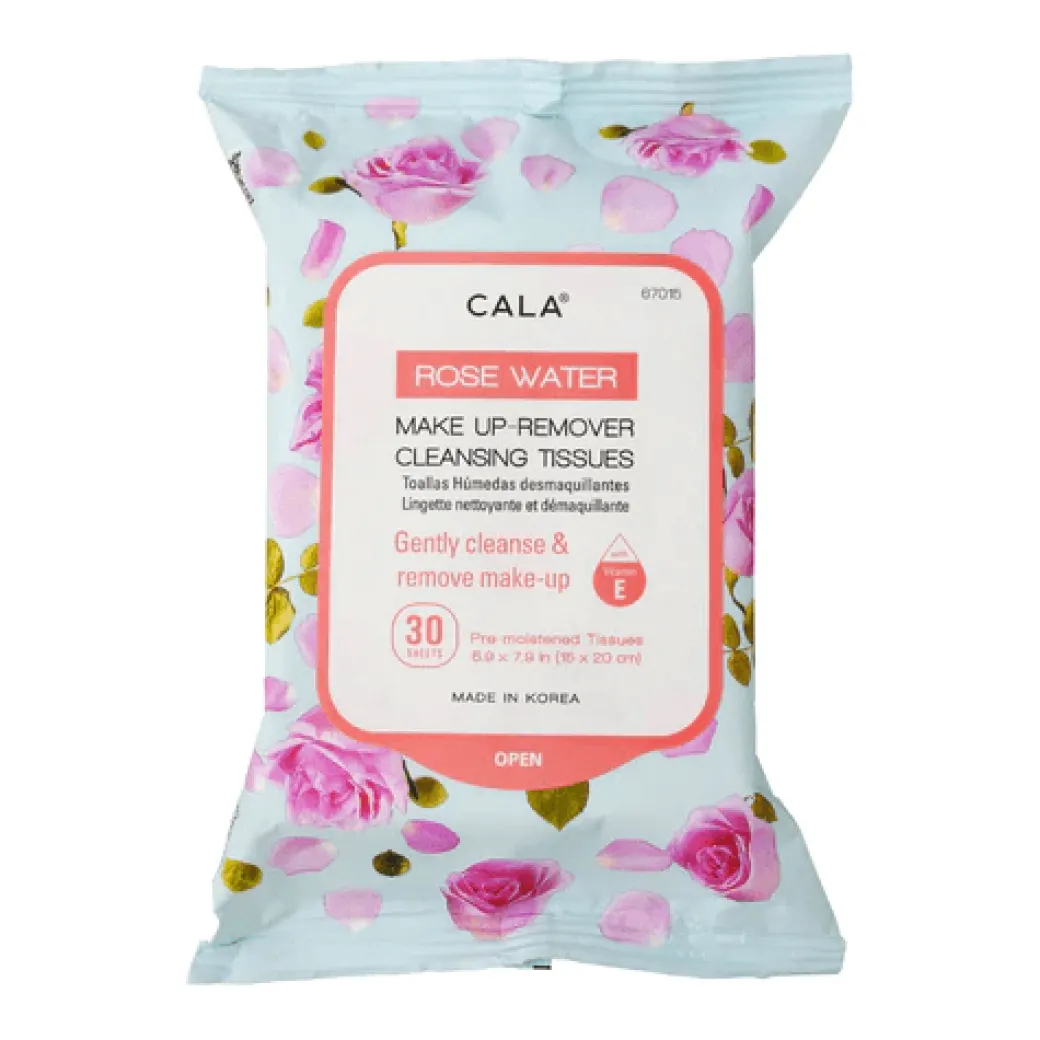Cala Makeup Remover Wipes Tissue Cleanser Rose Water