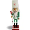 Candy Cane Green Peppermint Nutcracker White Fur Hat 10in