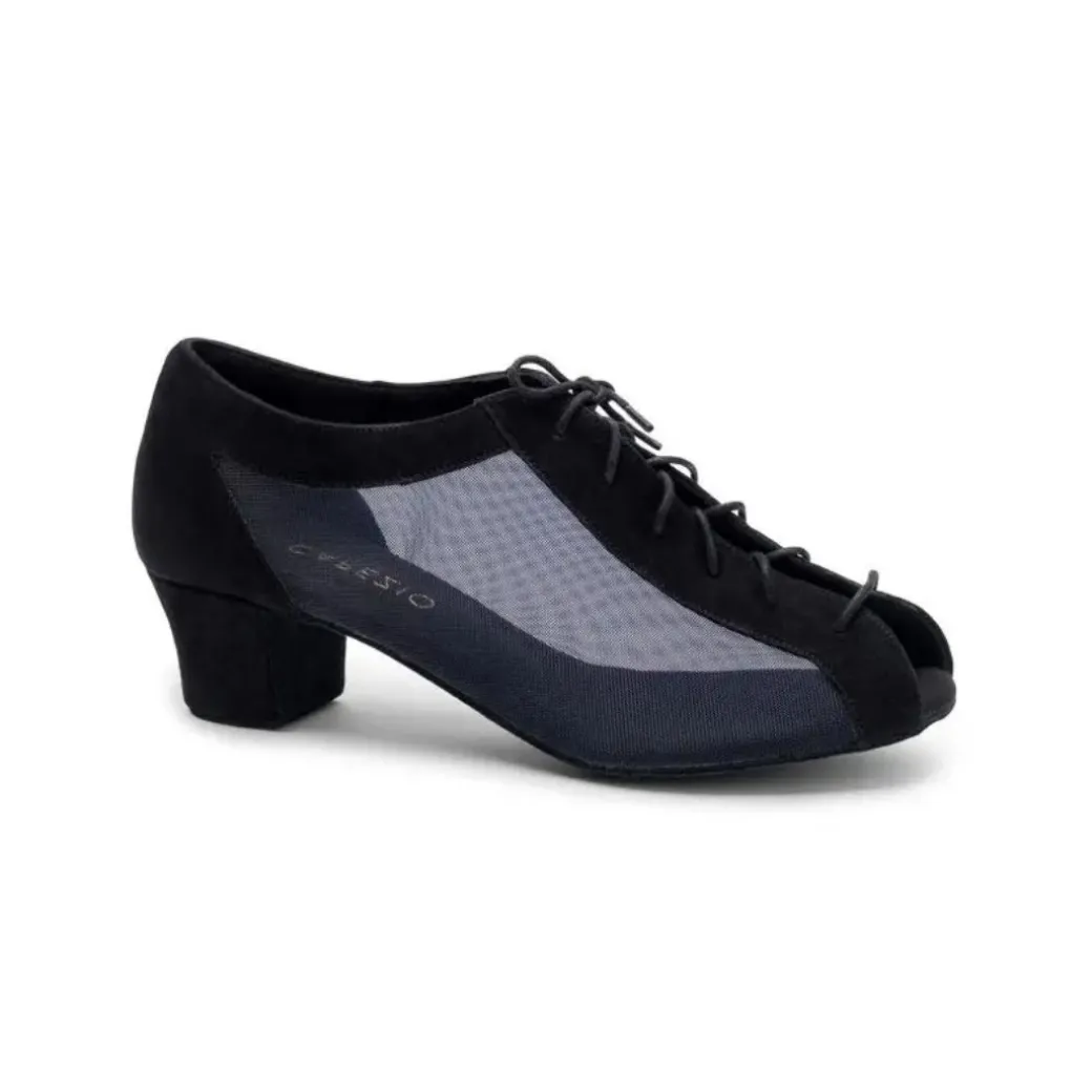 Capezio Peep Toe Mesh Upper Ballroom Shoes with 1.5" Heel