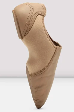 Childrens Spark Leather & Neoprene Jazz Shoes Tan