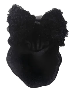 Dasha Rosette Bow with Snood Black
