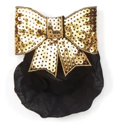 Dasha Sequin Bow with Snood Gold