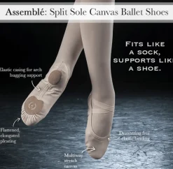 Eurotard Assemblé Split Sole Canvas Ballet Slipper Child