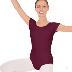 Eurotard Short Sleeve Leotard in Tactel Microfiber Adult