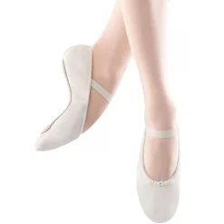 Kids Bloch "Dansoft" Leather Full Sole Ballet Shoes White