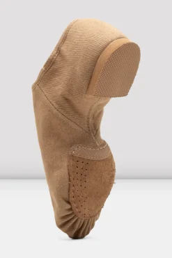 Ladies Phantom Stretch Canvas Jazz Shoes in Tan