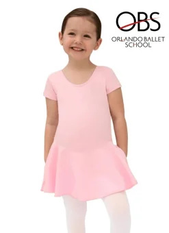 Orlando Ballet Pre-Primary (2.5Y/ 3Y/ 4Y) Pink Short Sleeve Dance Dress with Logo