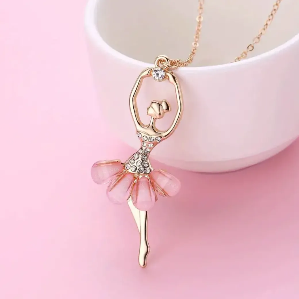 Pink Ballet Girls Necklace