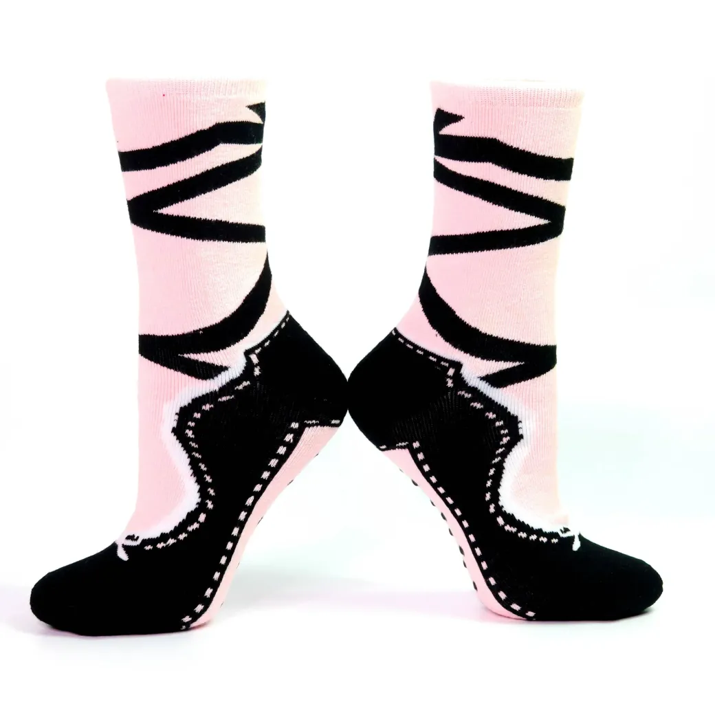 Pink Pointe Slipper Heavyweight Socks: Womens