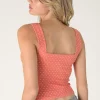 Polka Dot Square Crop Top Terracotta
