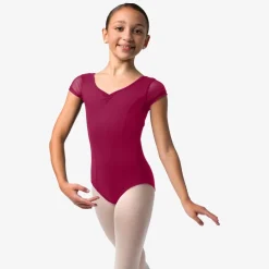So Danca Nikita Mesh Cap Sleeve Leotard with Keyhole Back Child