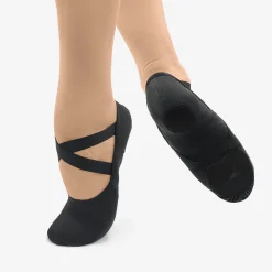 So Danca Diamond Vegan Stretch Canvas Split Sole Ballet Shoe Black