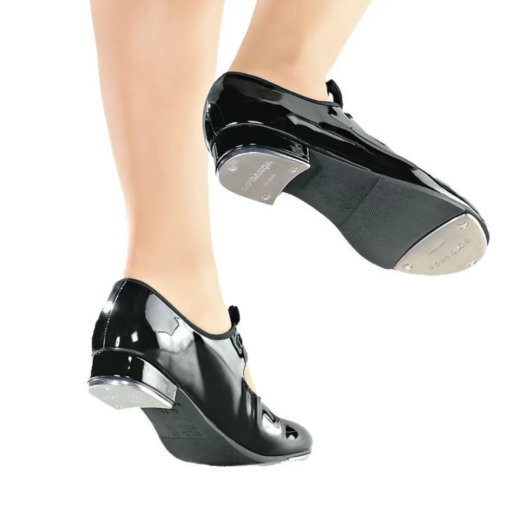 So Danca Snap Buckle Girls Patent Tap Shoe With Ties Child