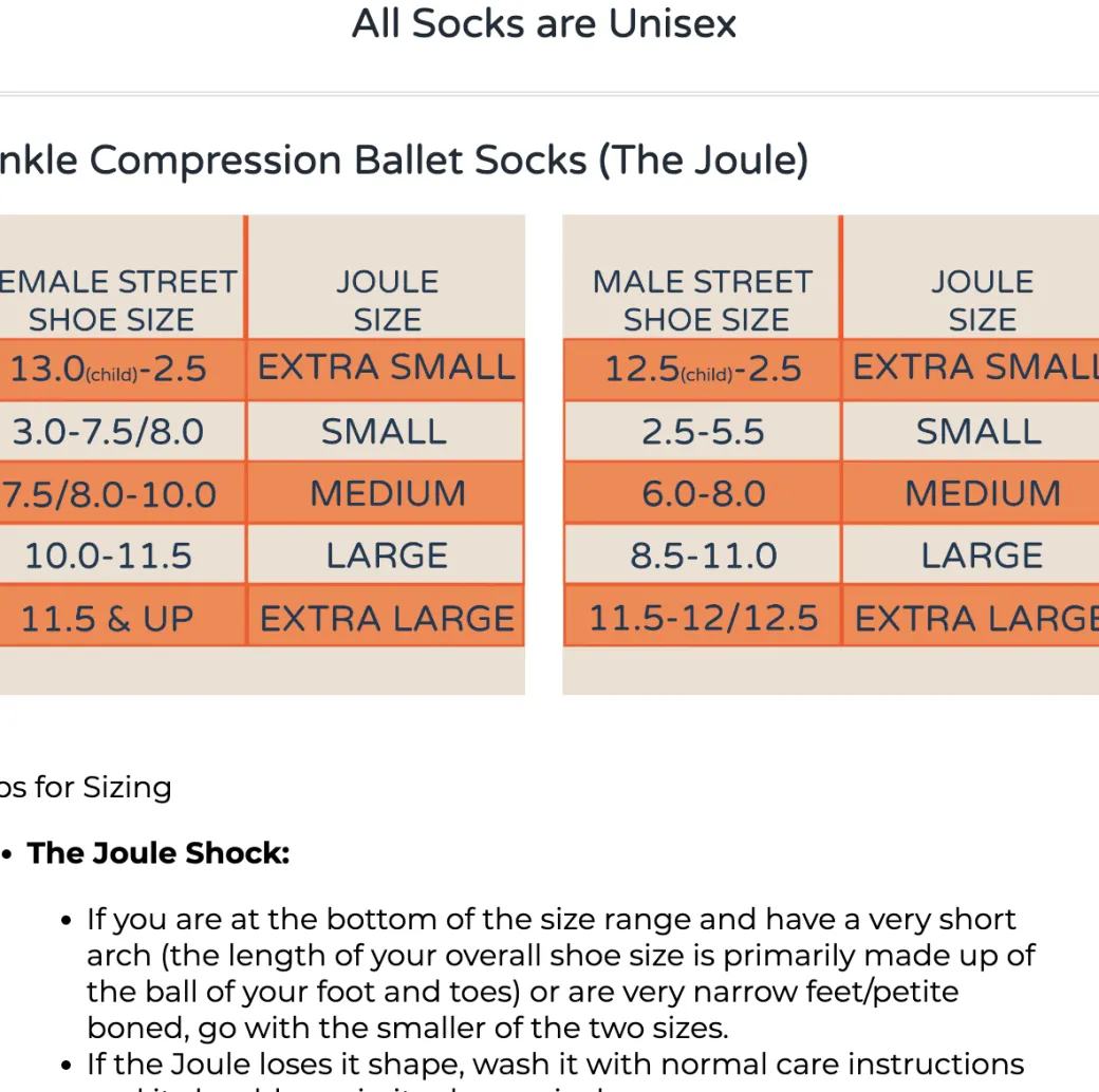 The Joule Shock Ankle Compression Dance Sock