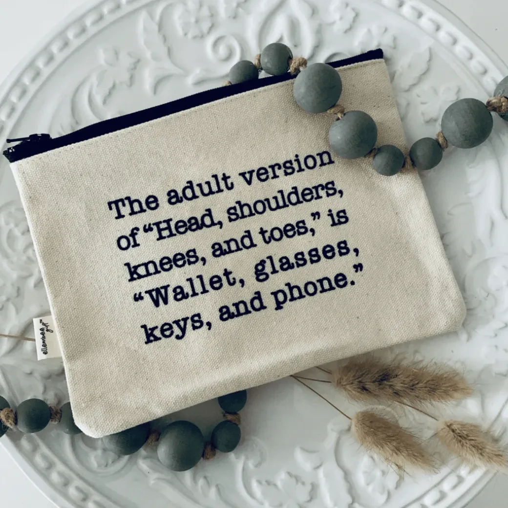 Wallet Glasses Keys and Phone Comical and Sassy Zipper Pouch